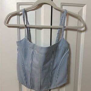 Edikted Blue and White Striped Camisole